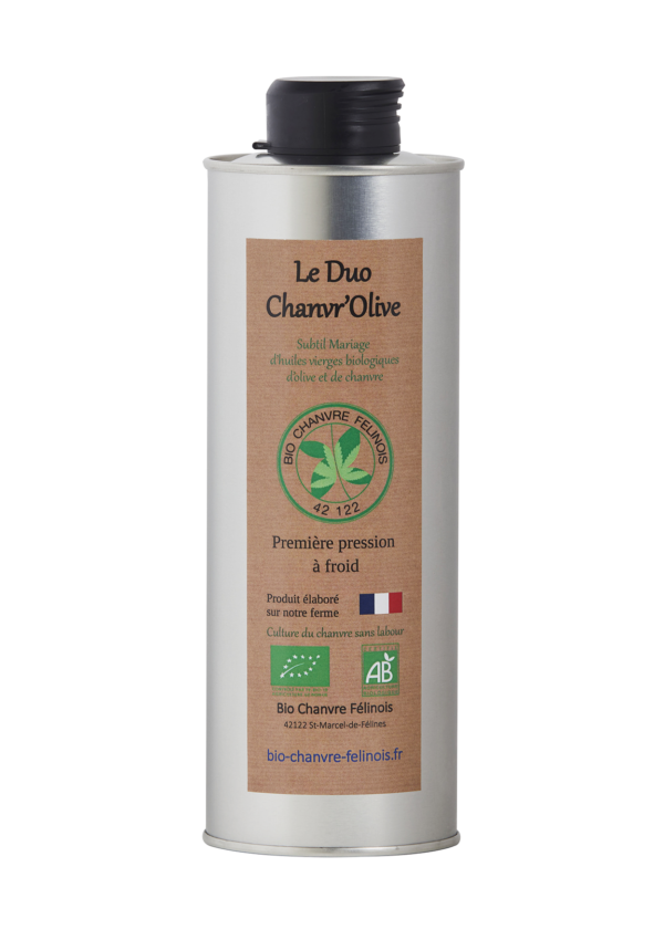 Duo Chanvr'Olive, mélange d'huiles bio pour la santé